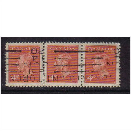 1949 canada george v1 4c red f/u trio sg417