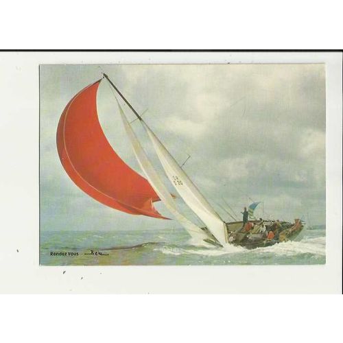 Yacht RENDEZ VOUS Postcard by Kenbe