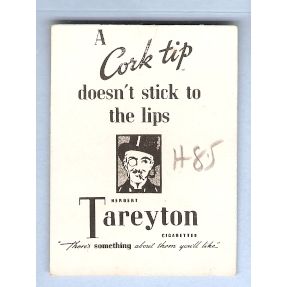 Tobacco Card ~ Company: American Tobacco Company Brand: Herbert Tareyton C~85