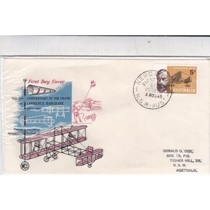 Australia 1965 Lawrence Hargrave FDC Newcastle NSW special cancel typed VGC