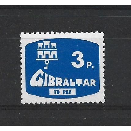 Gibraltar.D8 3p Bright Blue.Mounted Mint.Nov23