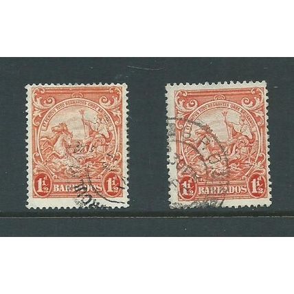 barbados stamps sg250 sg 250 sg 250a both perfs