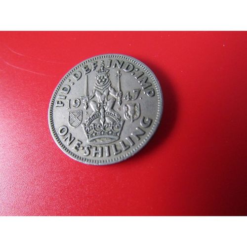 1947 GEORGE VI SCOTTISH SHIELD ONE SHILLING. AAA