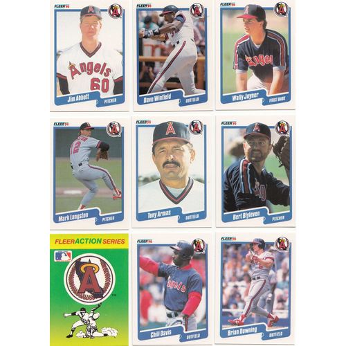 1990 Fleer California Angels team set with updates 30 cards- Winfield, Blyleven