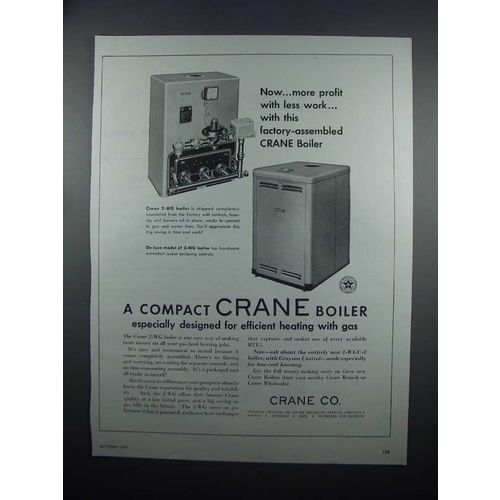 1954 Crane 2-WG Boiler Ad - More Profit