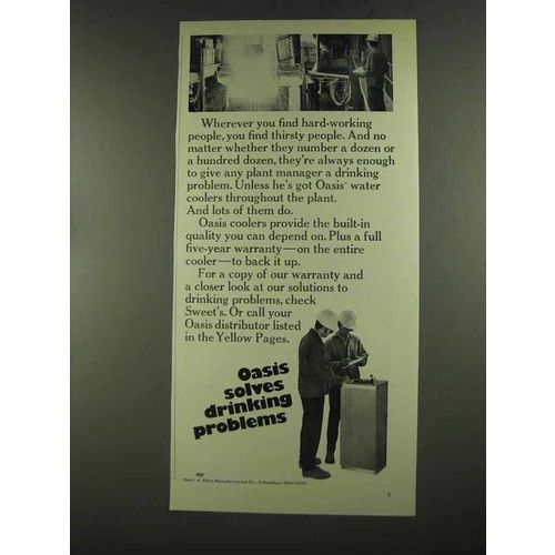 1972 Oasis Water Cooler Ad - Drinking Problems