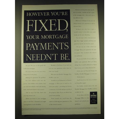1989 NatWest Mortgages Ad - However you're fixed