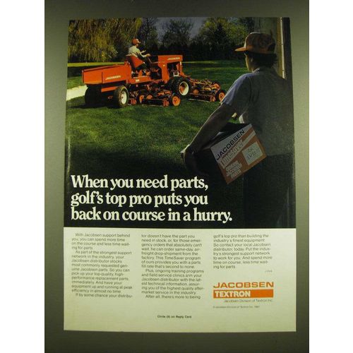 1990 Jacobsen Parts Ad - When you need parts, golf's top pro puts you back