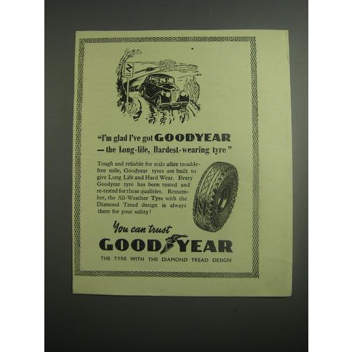 1948 Goodyear Tires Ad - I'm glad I've got Goodyear
