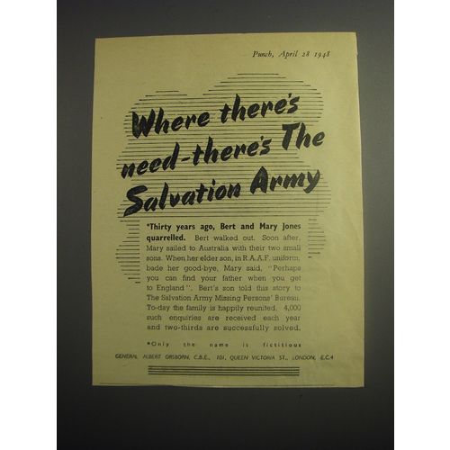 1948 Salvation Army Ad - Where there's need - there's the Salvation Army
