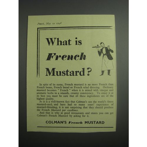 1948 Colman's French Mustard Ad - What is French mustard?