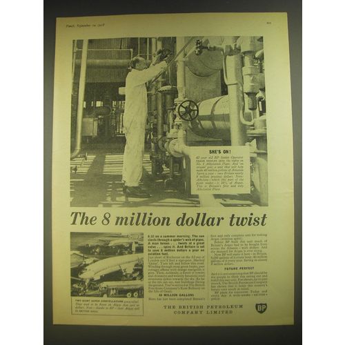 1958 BP British Petroleum Ad - The 8 million dollar twist