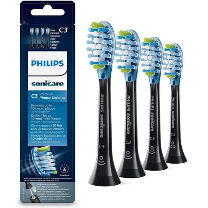 Sonicare HX9044 C3 Premium Plaque Def BrushSync Heads - 4Pack, Blk [New&Sealed]