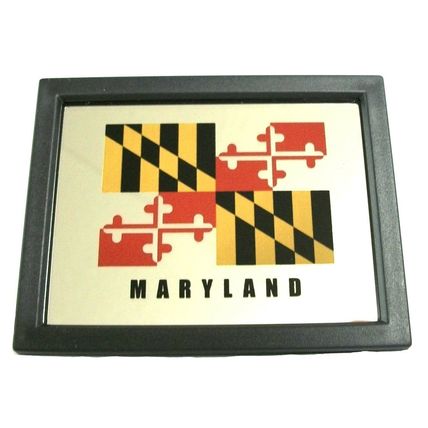 Maryland with Flag Design Mirror Fridge Magnet