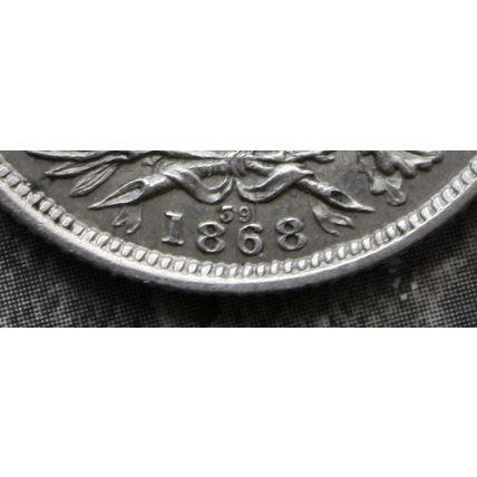1868 Queen Victoria Silver 92.5% Young Head Shilling 1/- British English Die 39