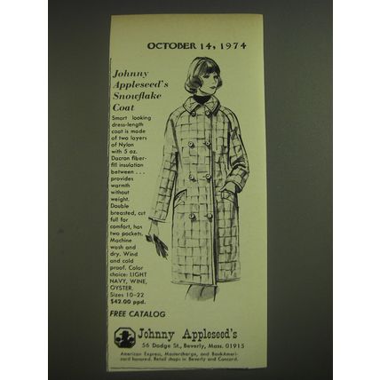 1974 Johnny Appleseed's Snowflake Coat Advertisement