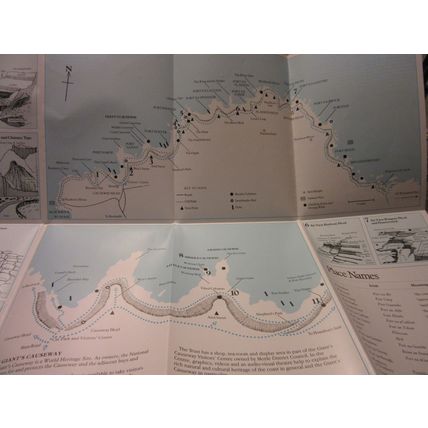 THE GIANT'S CAUSEWAY, Co. Antrim, IRELAND 2 X LEAFLETS.. Dulsey =