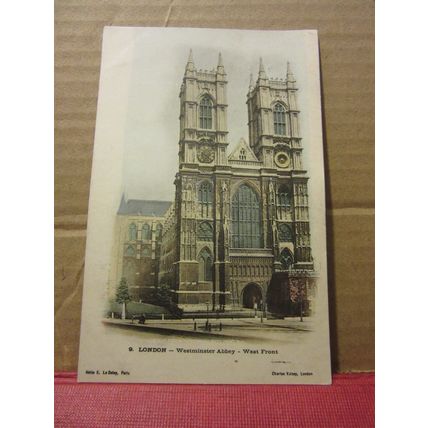 WESTMINSTER ABBEY LONDON .used antique postcard. 1905 pm Charles Volsey =
