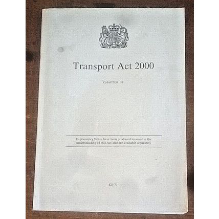 Transport Act 2000 HMSO Act of Parliament 373 pages Rail Bus Air