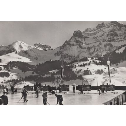Adelboden Curling Sports Switzerland Old Real Photo Postcard