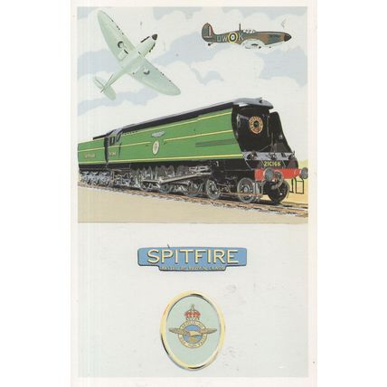 Spitfire Military Train Plane Battle Of Britain Poster Postcard