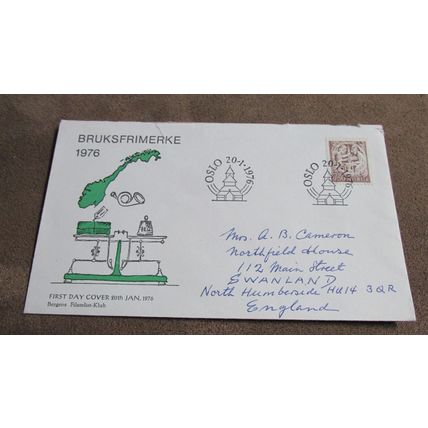 1976 Norway / Norge FDC Cover - Bergen Philatelic club