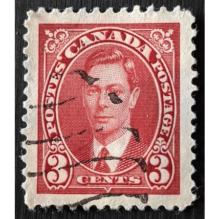 Stamp Canada SG359 1937 3c King George VI Used