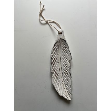 WHITE FEATHER HANGING ORNAMENT
