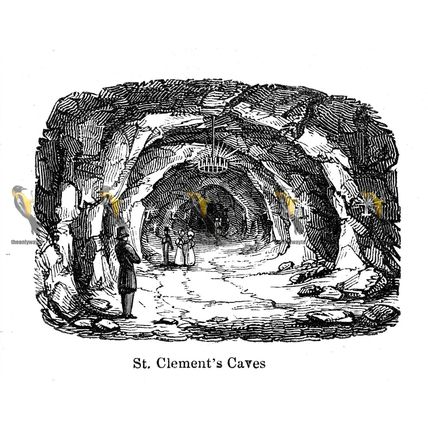St Clements Caves, Hastings, Sussex, England, 1840, MODERN REPRODUCTION