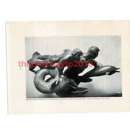 Bronze Group, Jellicoe Memorial, Trafalgar Sq, Book Illustration (Print), 1940
