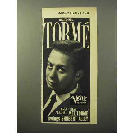 1960 Verve Records Advertisement - Mel Torme Swings Shubert Alley