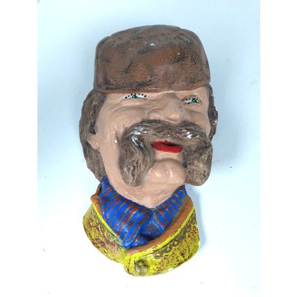 Montenegrin Man Chalkware Head Wall Plaque/ Bossons Type - Kurdish - FAST SHIP!