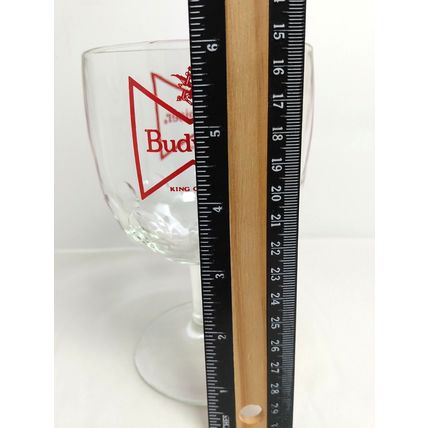 Vintage Budweiser King Of Beers Thumbprint Gobles Clear Glass With Logo