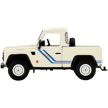 Land Rover Defender 90 Pickup Truck White with Blue Stripes Limited Edition t...