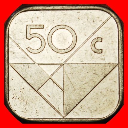Ⰶ NETHERLANDS (1986-2023): ARUBA★ 50 CENTS 1988 MINT LUSTRE★LOW START★NO RESERVE