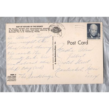 Map Of Voyage Of The Bounty - Postally Used - U.S.Postal Service 1973 - Postmark