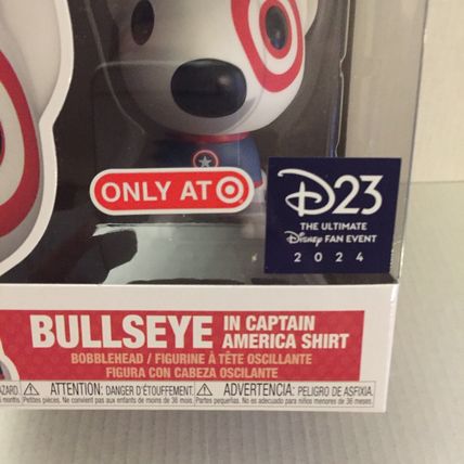 NEW 2024 D23 Marvel Target Bullsey in Captain America Shirt Funko Pop Figure #23