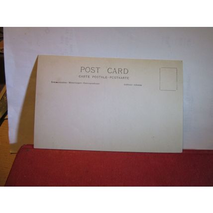 MUM, DAD AND 2 BOYS. photograph unused antique postcard real photo =