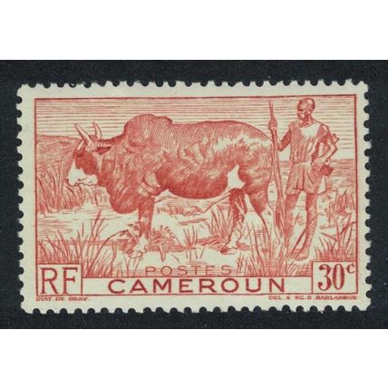 Cameroun Zebu and Herdsman 30c 1946 MNH SG#233