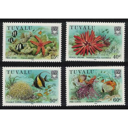 Tuvalu Coral Reef Life 4v 1986 MNH SG#437-440