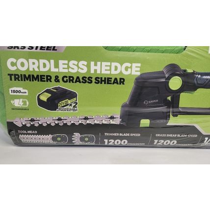 SAKER Cordless Hedge Trimmer Hand Held Electric Bush Grass Cutter Clipper Tool