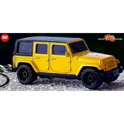RARE KEYCHAIN YELLOW BLACK WHEEL JEEP WRANGLER CUSTOM Ltd
