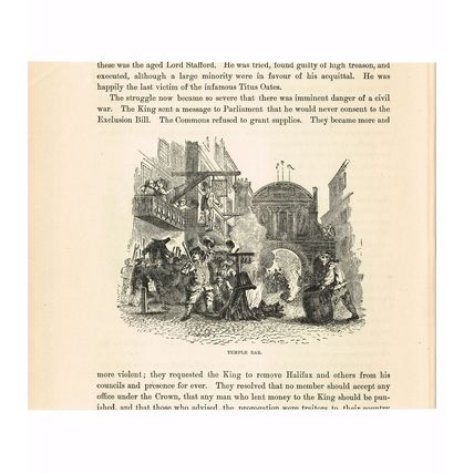 TEMPLE BAR, LONDON, ENGLAND, Book Illustration (Print), c1870