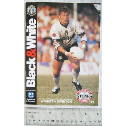 1991 programme Widnes v. Swinton, centrefold Richard Eyres