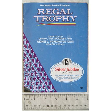 1991 programme Widnes v. Workington Town, Regal Trophy 1st round