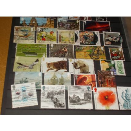 37 RECENT COMMEMORATIVE STAMPS USED 2 PHOTOS