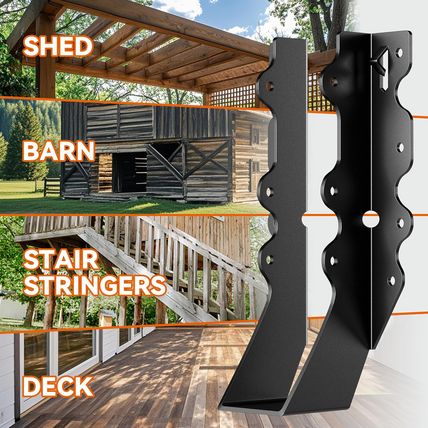 25 Pcs Black Joist Hangers 2X8, Rafter Brackets , Hurricane Straps for 2X8 Face