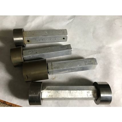 LOT 4 THE PIPE MACHINERY GO NO GO PLUG GAGE NOGO 1.8100,1.8100,1.8010,1.821,AA