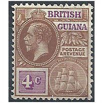 British Guiana 1922 SG275 4c Brown & Br Purple Mtd Mint