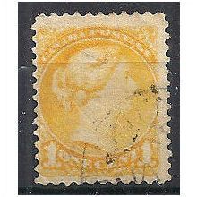 Canada 1878 SG75 1c Bright Yellow Fine Used .